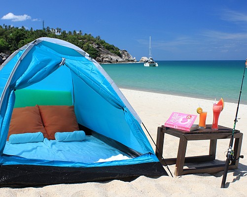 Beachfront camping Koh Phangan