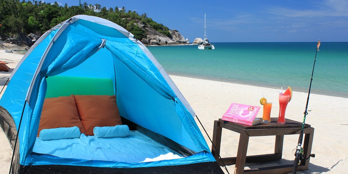 Beachfront camping Koh Phangan