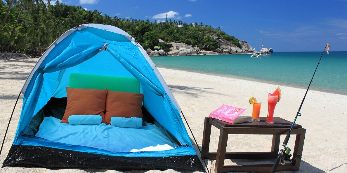 Beachfront camping Koh Phangan